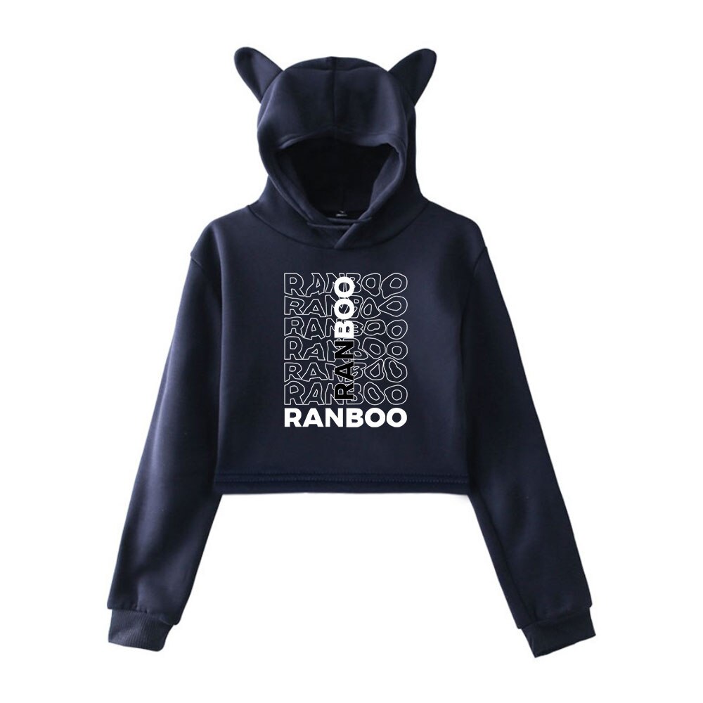 Dream Ranboo Merch Hoodies Sweatshirts for Girls Cat Ear Crop Top Ranboo Merch Hoodie Youth Streetwear 3 - Ranboo Store