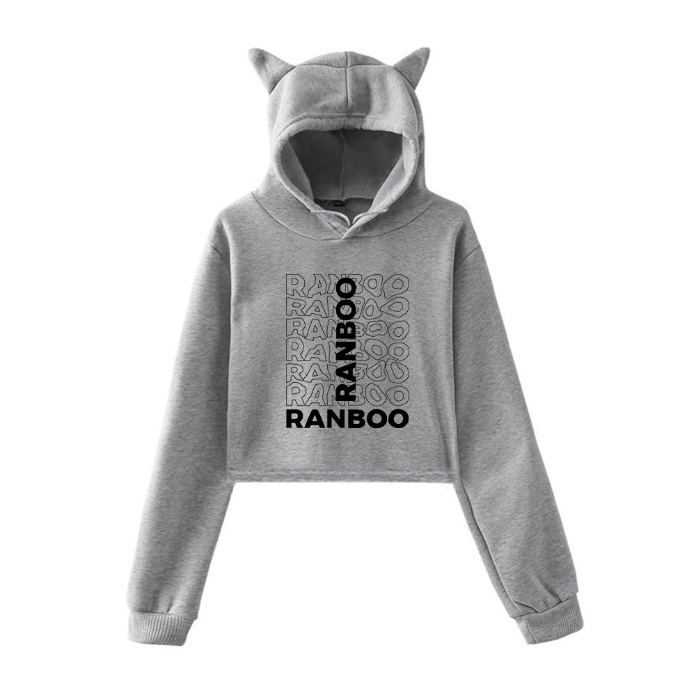 Dream Ranboo Merch Hoodies Sweatshirts for Girls Cat Ear Crop Top Ranboo Merch Hoodie Youth Streetwear - Ranboo Store